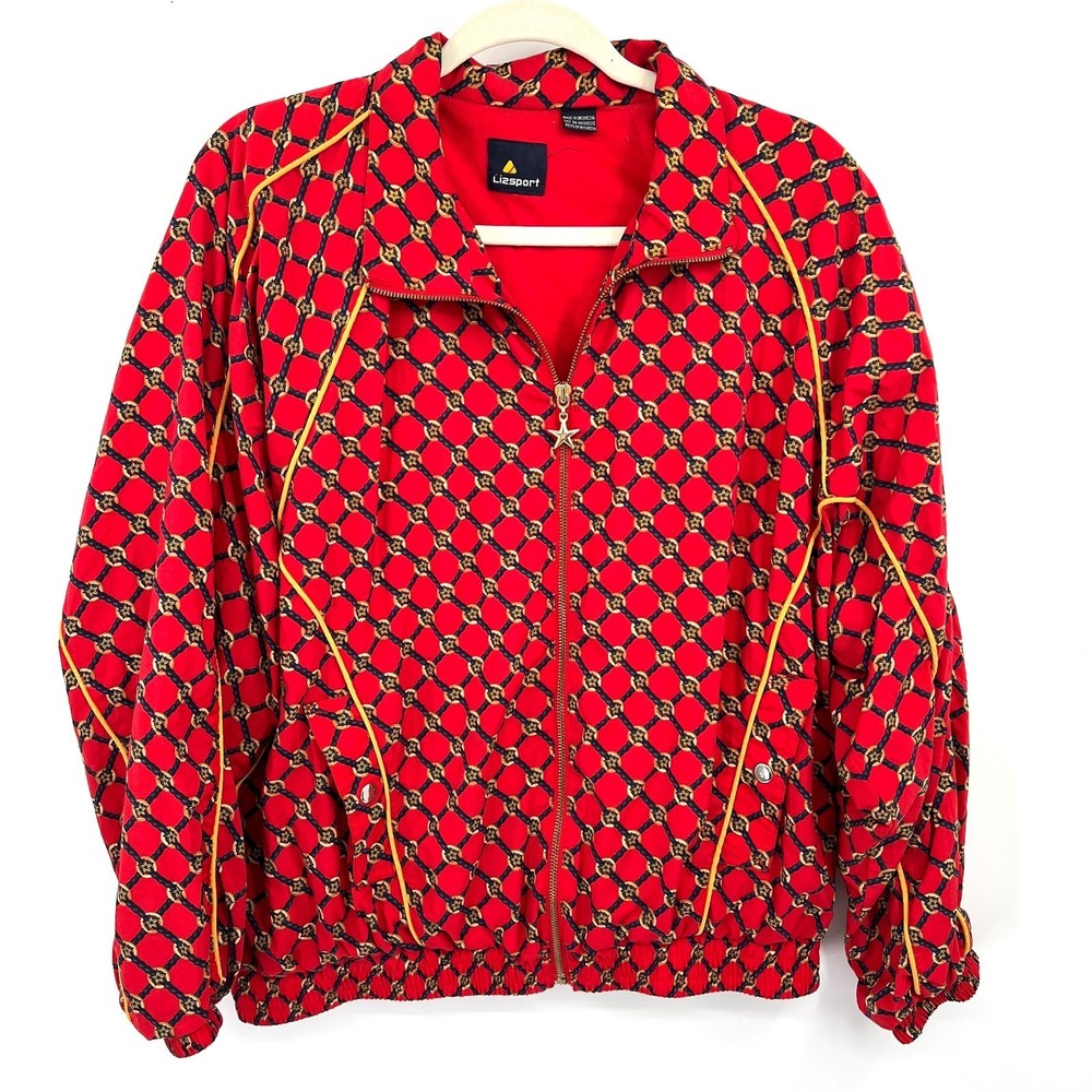 80s liz claiborne streetwear athletic jacket sportswear retro vintage prep‎ M